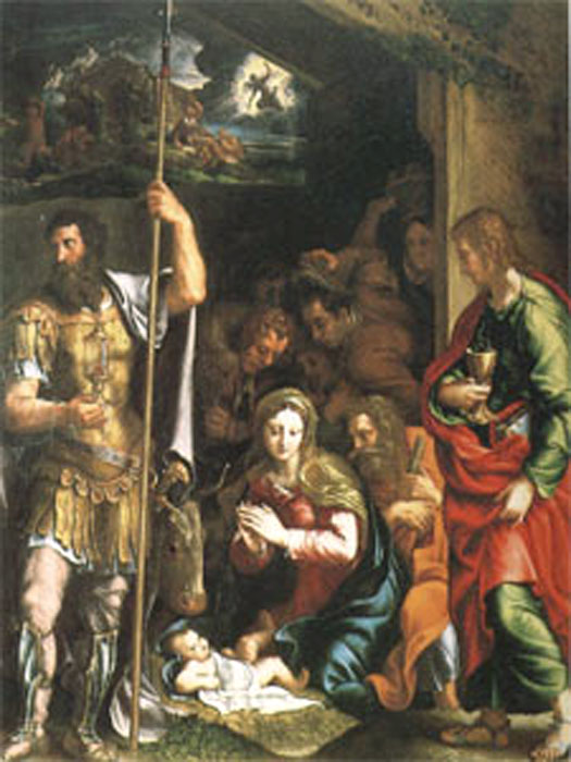 The Nativity and Adoration of the Shepherds in the Distance the Annunciation to the Shepherds (mk05)